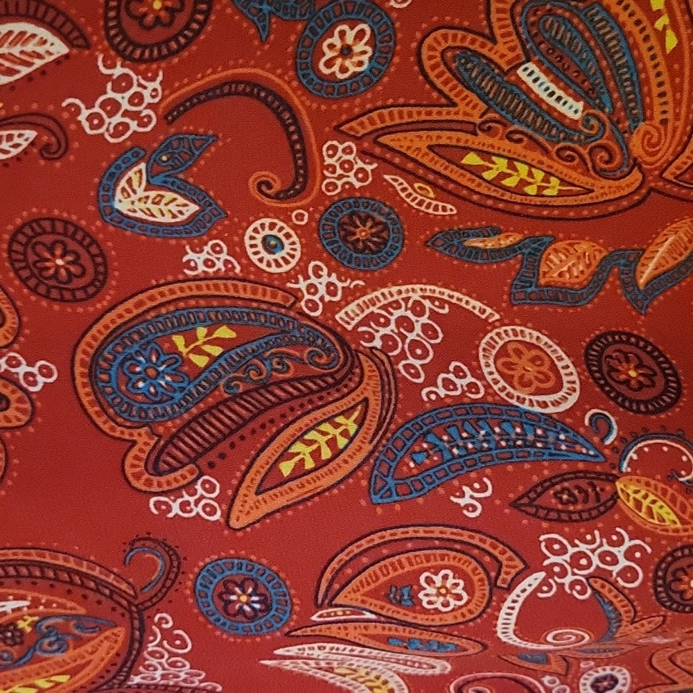 LOFT Red Paisley Short Ruffled Sleeve Top - Picture 6 of 6